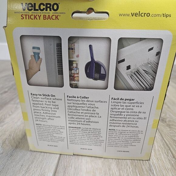 Velcro Sticky Back General Purpose Hook And Loop Fastner 15ft Black Roll - Picture 2 of 4